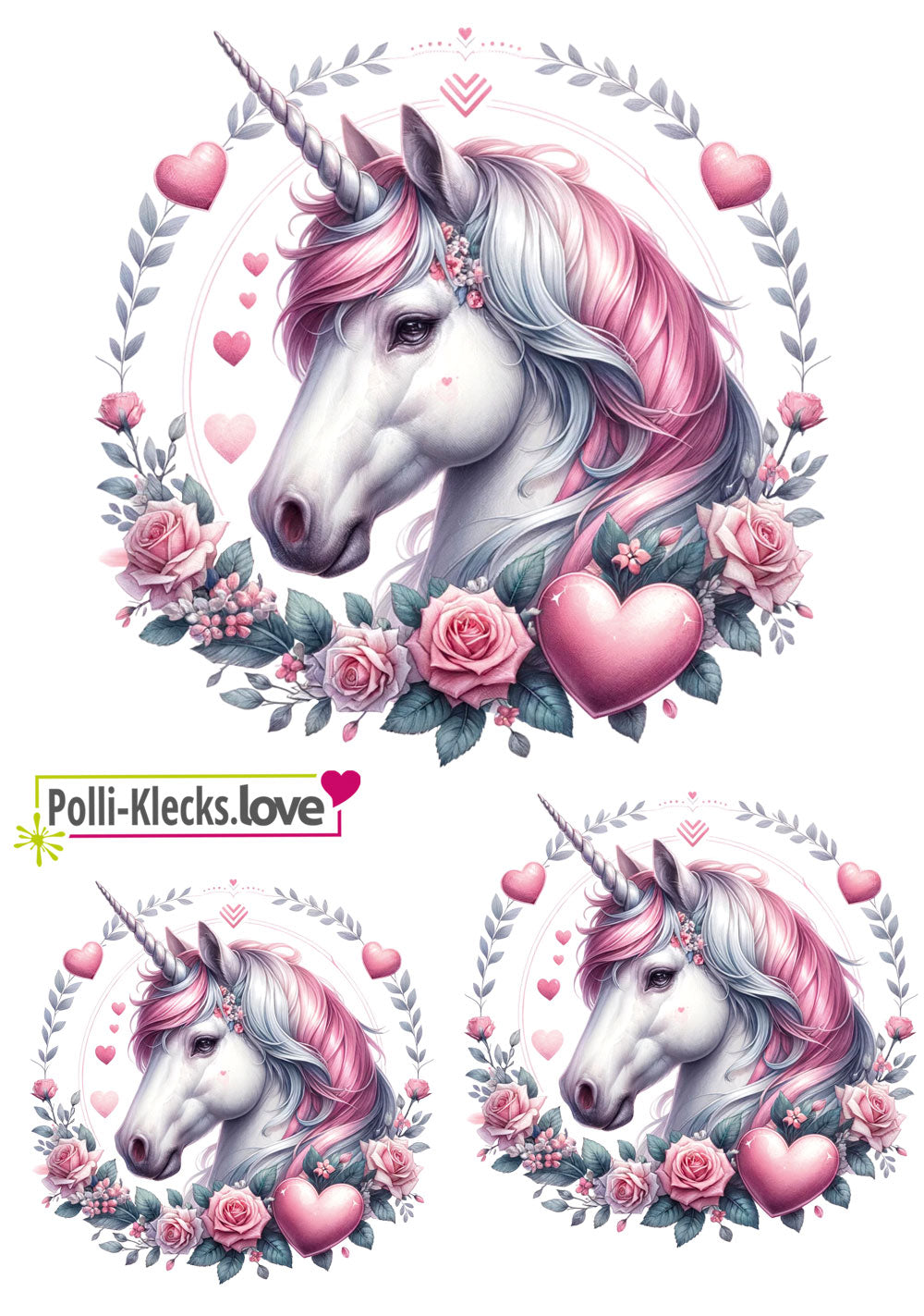 Unicorn Love #19 - Bügelbilder Set