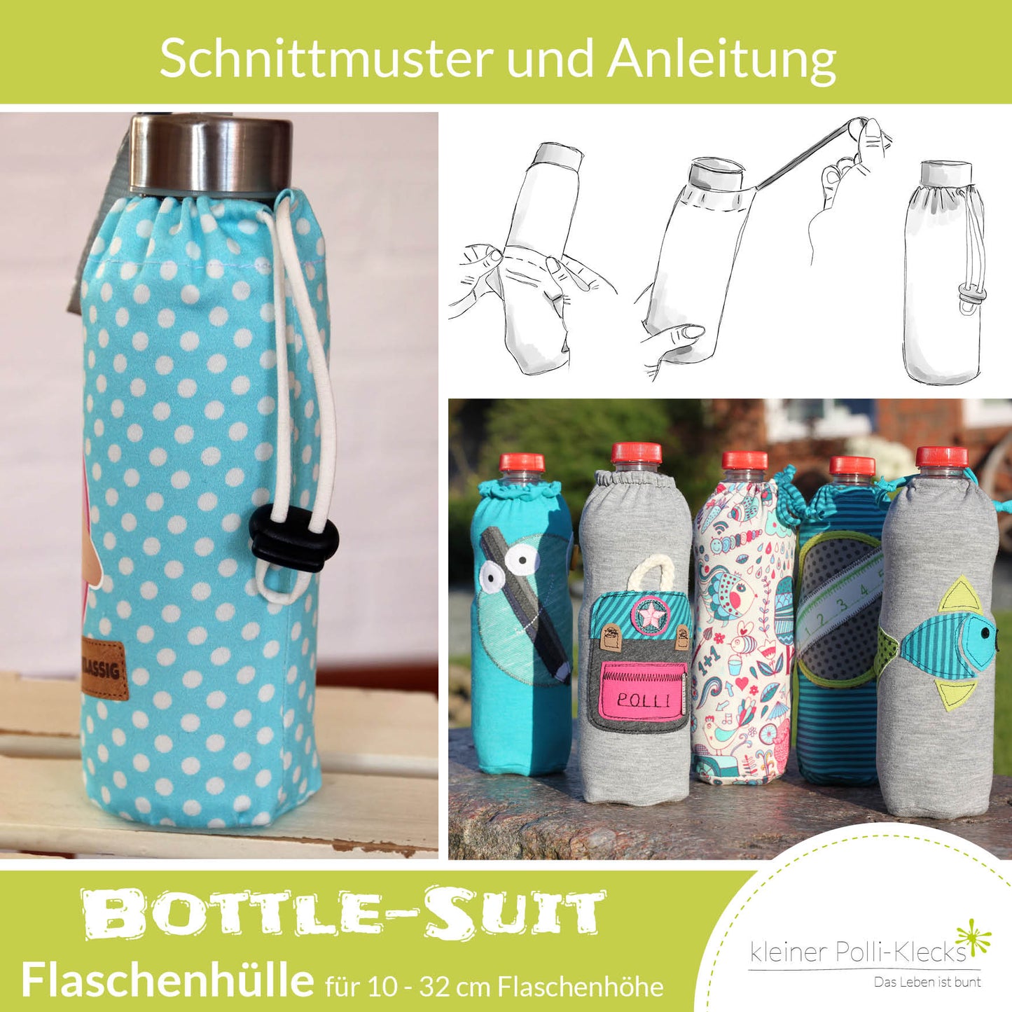 Flaschenhülle - Bottle-Suit - Schnitt + Anleitung