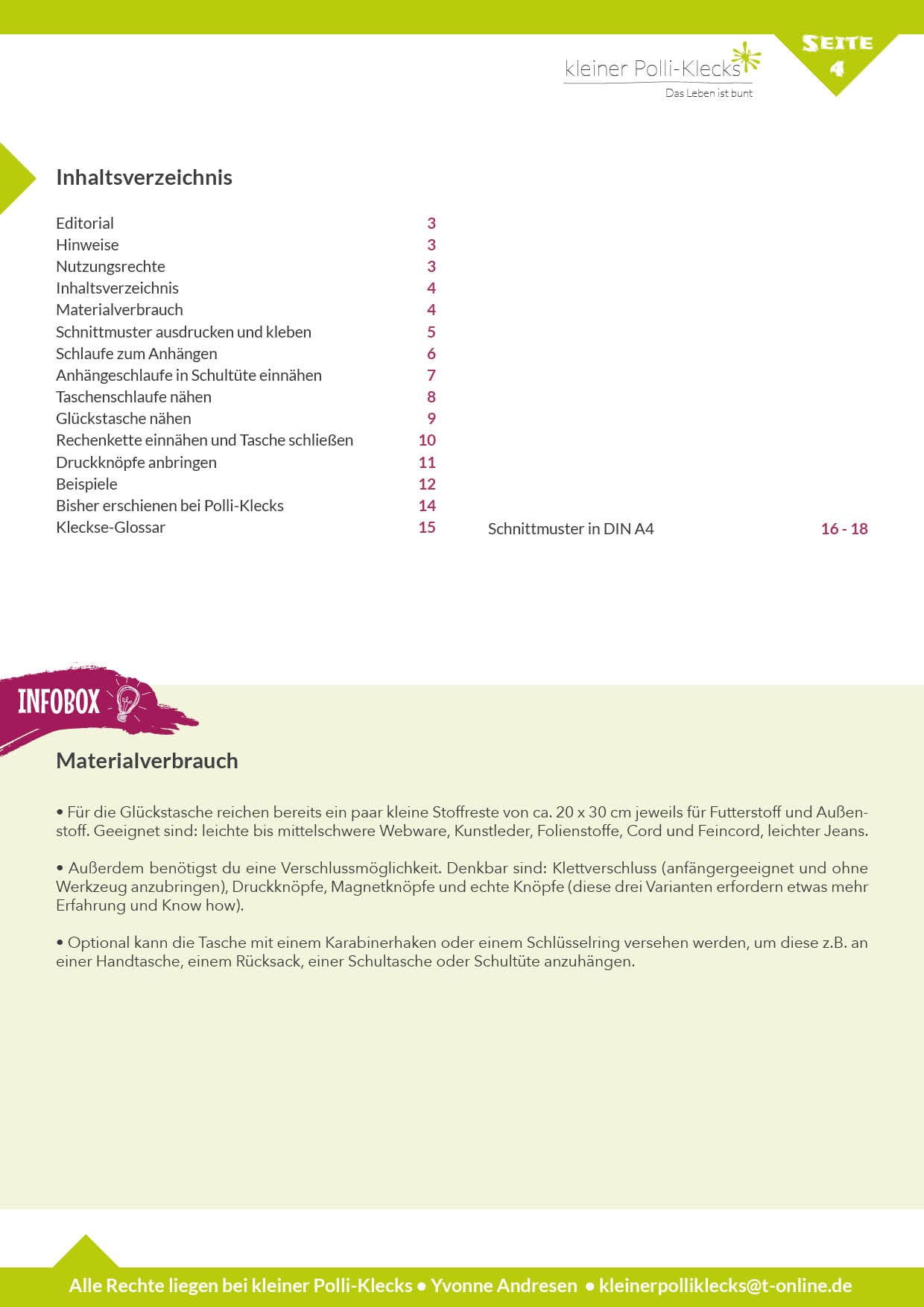 Glückstasche – Portemonnaie – Schnitt + Anleitung