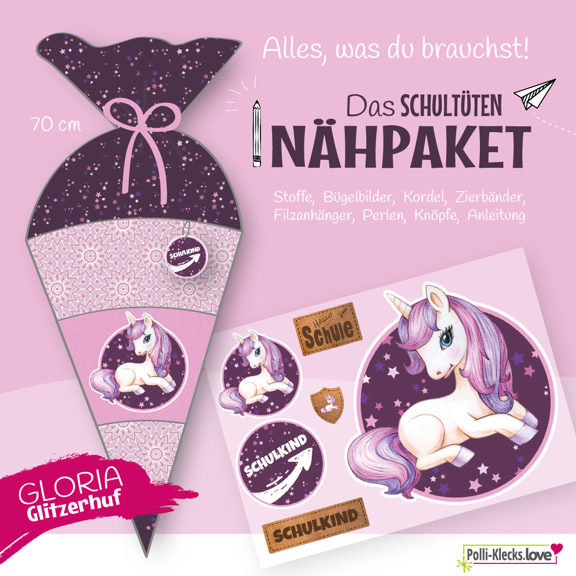 Glitzer Auf Stoff Aufbringen Schultüten Nähpaket