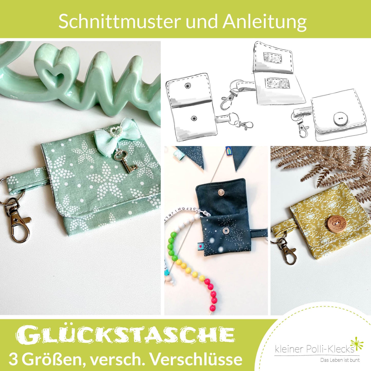 Glückstasche – Portemonnaie – Schnitt + Anleitung