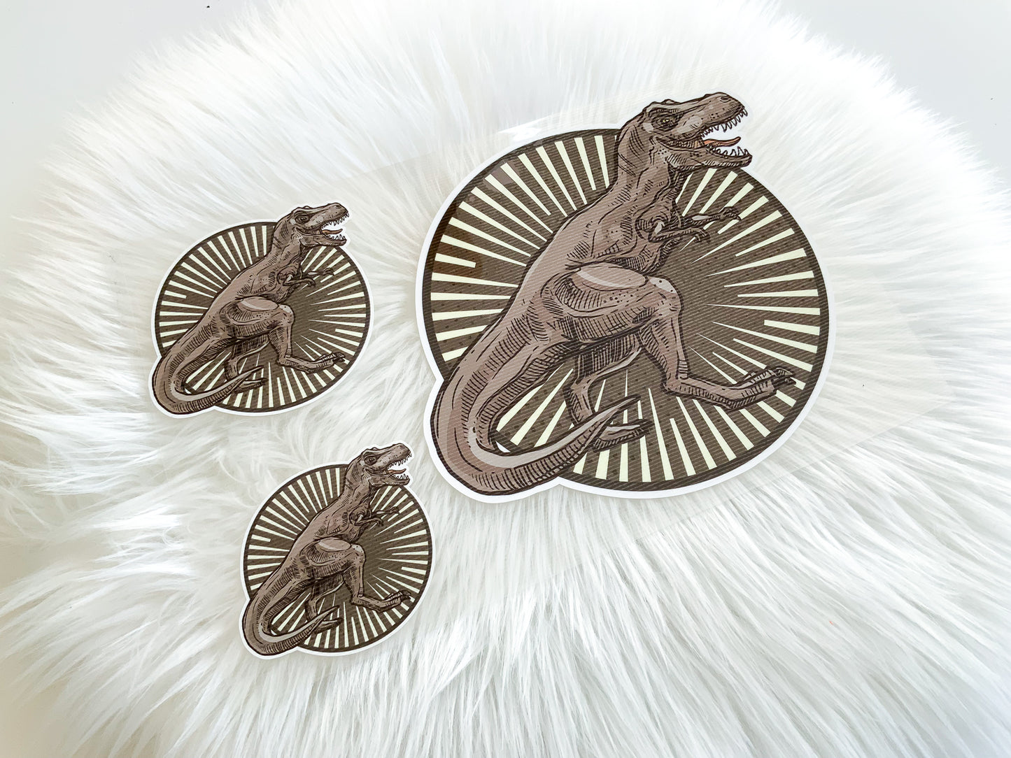 Bügelbilder Set - Dino T-Rex - Taupe-Braun