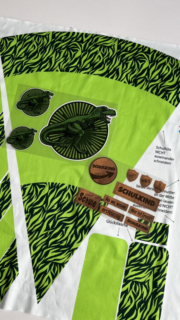 Bügelbilder Set - Dino T-Rex Grün