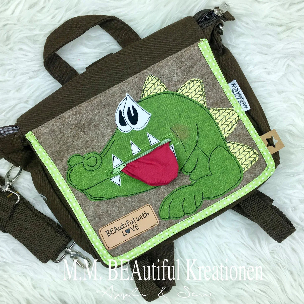 „Taschen-Tier“ Krokodil - Schnitt + Plott/Applidatei + Anleitung
