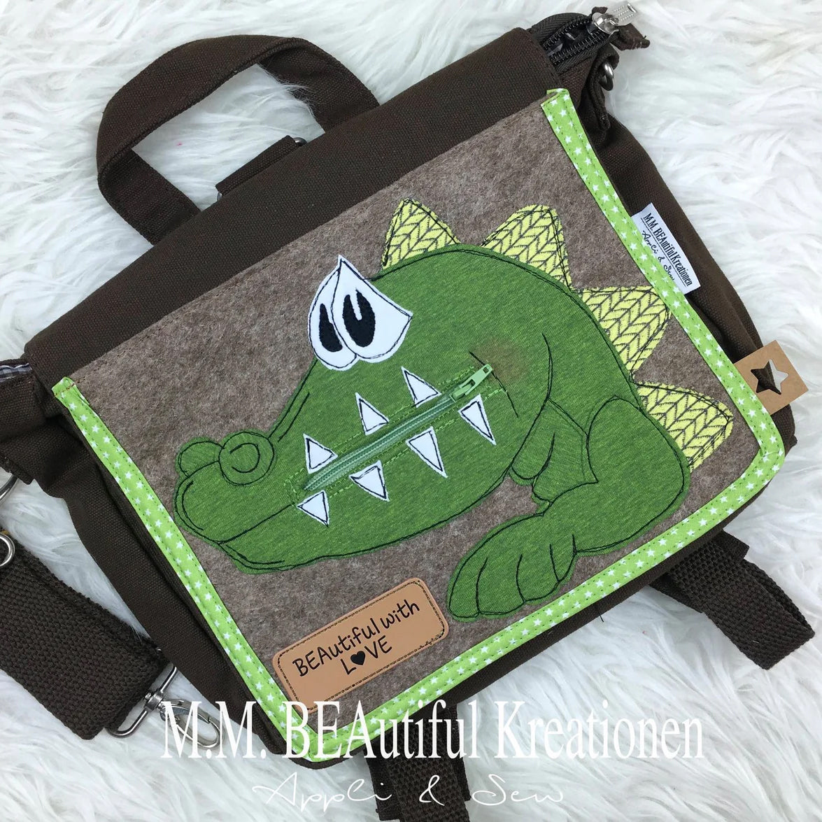 „Taschen-Tier“ Krokodil - Schnitt + Plott/Applidatei + Anleitung