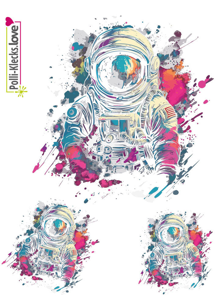 Bügelbilder Set Space Astronaut