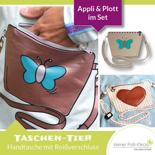 „Taschen-Tier“ Handtasche - Schnitt + Plott/Applidatei + Anleitung