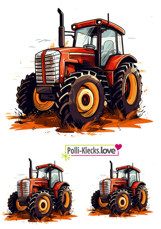 Roter Traktor Love #11 - Bügelbilder Set