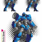 Bügelbilder Set - Transformer Blau