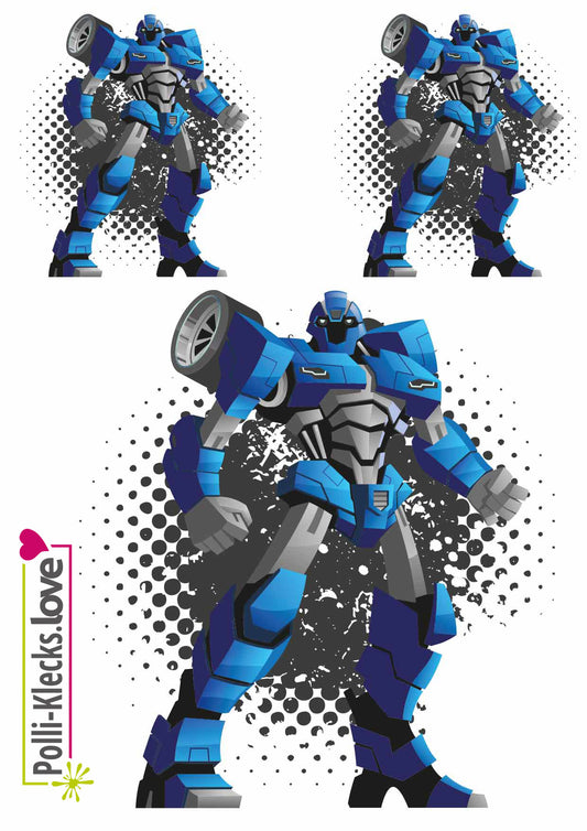 Bügelbilder Set - Transformer Blau
