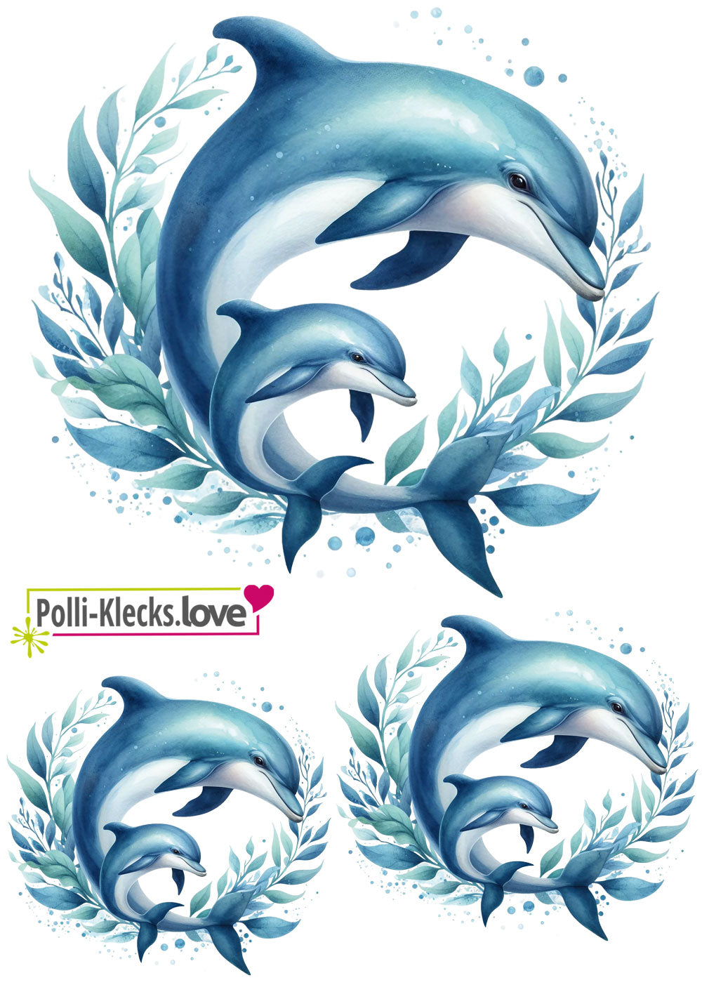 Delfin Love #20 - Bügelbilder Set
