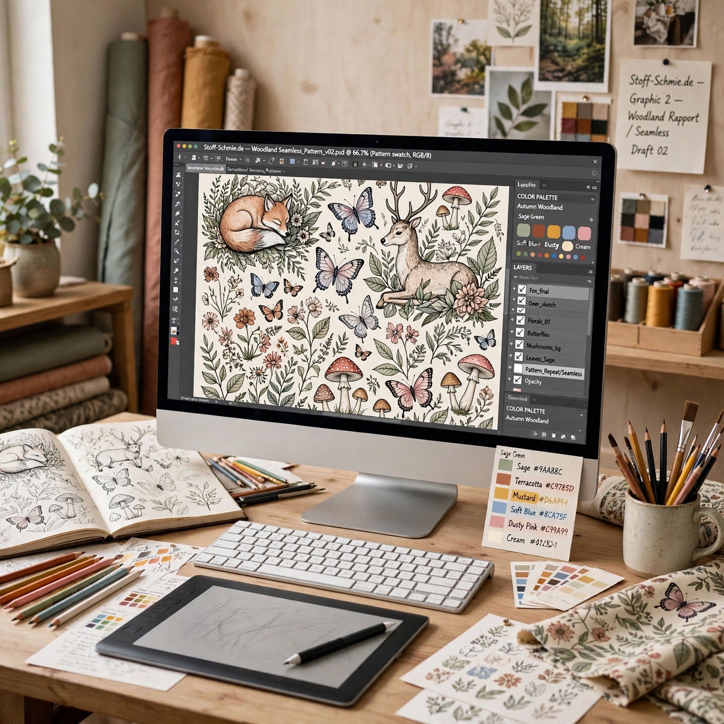 Individuelle Stoffdruckvorlage erstellen lassen | Textildesign Büro der Stoff-Schmie.de