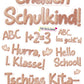 Bügel Sticker zur Einschulung in Lederoptik - Bügelbilder Set