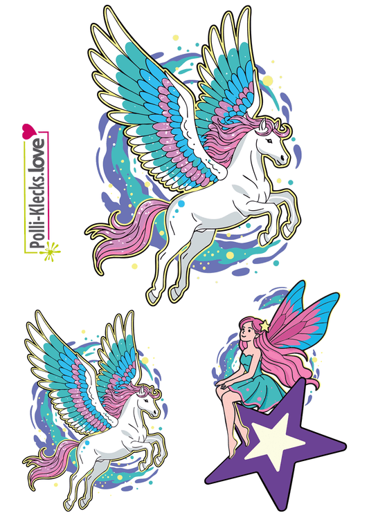 Lilli Lichterfee & Feli Funkelfeder Love #21 - Bügelbilder Set