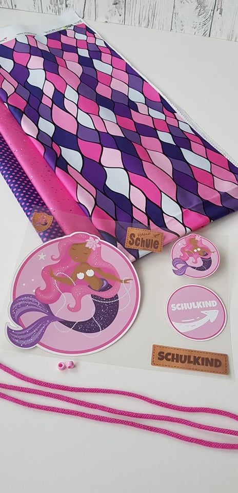 Bügelbilder Set - "Paula Perlenkette" Lila