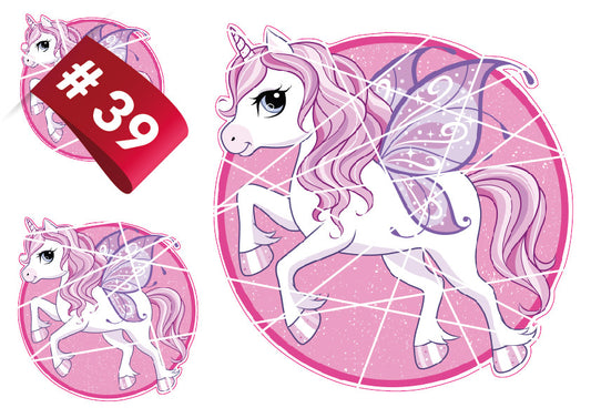 Bügelbilder Set - #39 - Pegasus Rosa