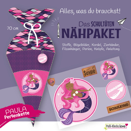 Schultüten Nähpaket "Paula Perlenkette" Lila