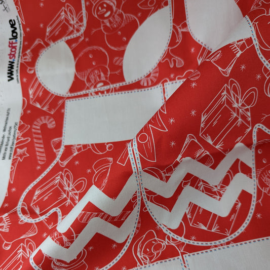 Cut & Sew Adventskalender Stoff "Weihnachten Auf Eis"
