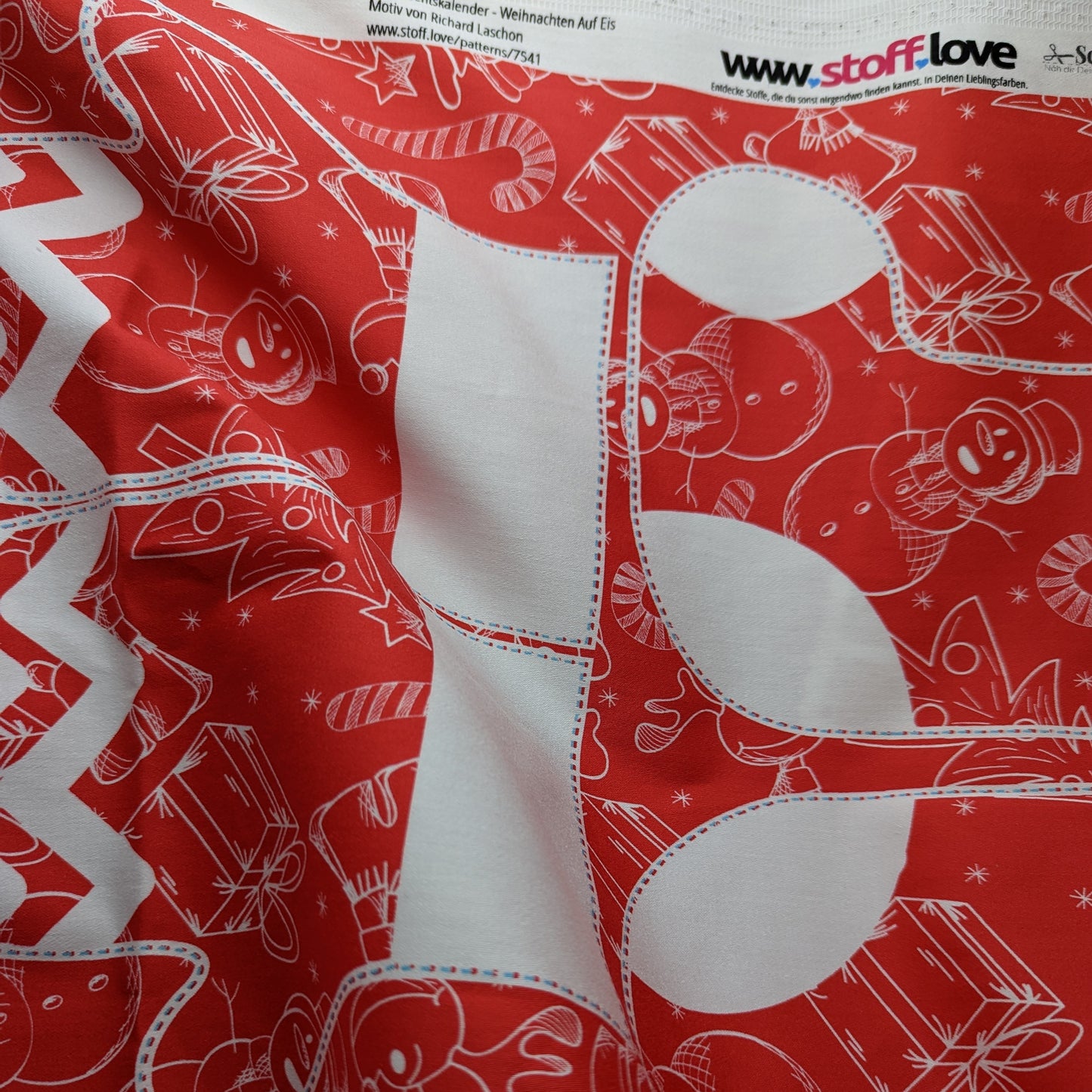 Cut & Sew Adventskalender Stoff "Weihnachten Auf Eis"