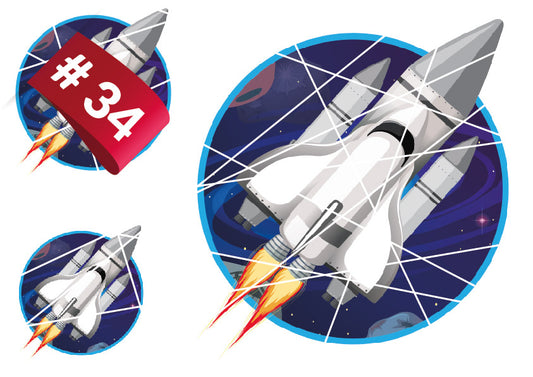 Bügelbilder Set - #34 - Rakete