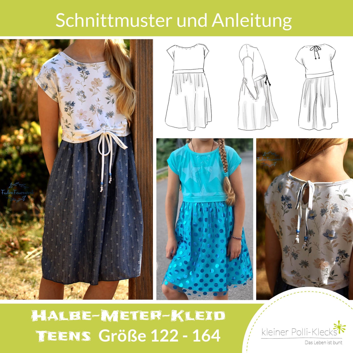 Viskose Jersey EP "LolliPops" + Halbe Meter Kleid TEENS 122-164 eBook/Schnitt