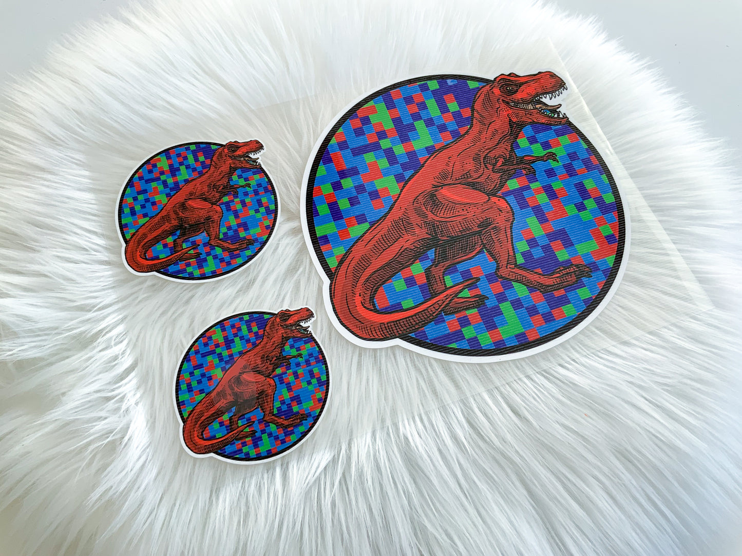 Bügelbilder Set - Dino T-Rex Rot